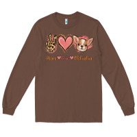 Chestnut Peace Love Chihuahua Long Sleeve Tee - Jasminsmagicworld