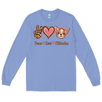 Colony Blue Peace Love Chihuahua Long Sleeve Tee - Jasminsmagicworld