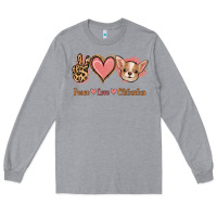 Heather Grey Peace Love Chihuahua Long Sleeve Tee - Jasminsmagicworld