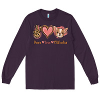 Plum Peace Love Chihuahua Long Sleeve Tee - Jasminsmagicworld