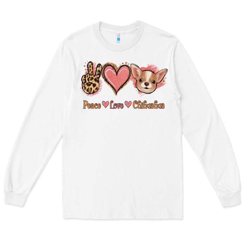 Peace Love Chihuahua Long Sleeve Tee by Jasminsmagicworld | Teevron