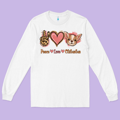 Peace Love Chihuahua Long Sleeve Tee Designed By Jasminsmagicworld