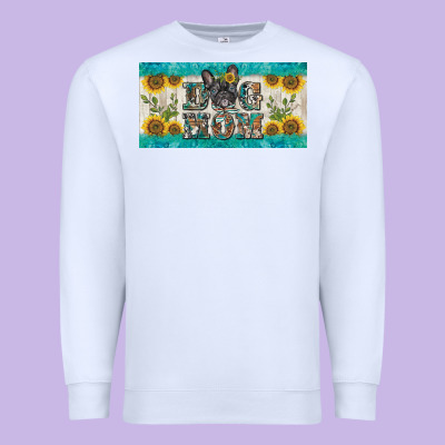 Dog Mom French  Bulldog License Plate Template Premium Sweatshirt Designed By Barkaloodesign