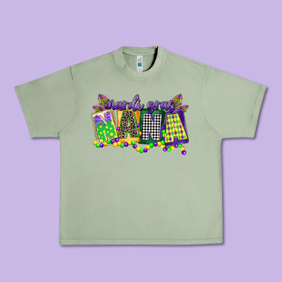 Mardi Gras Nana Urban Heavy Tee Designed By Cowgirlartshop
