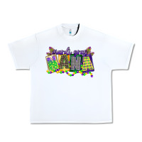 White mardi gras nana Urban Heavy Tee - CowGirlArtShop