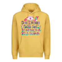 Antique Gold Don't Mess With Me I Get Paid To Stab People Premium Hoodie - CowhideDigitalArt