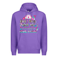 Purple Don't Mess With Me I Get Paid To Stab People Premium Hoodie - CowhideDigitalArt
