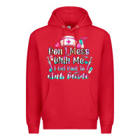 Red Don't Mess With Me I Get Paid To Stab People Premium Hoodie - CowhideDigitalArt