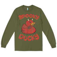 Army Green spooky devil rubber duck halloween Long Sleeve Tee - longCreatives