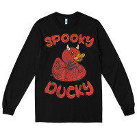 Black spooky devil rubber duck halloween Long Sleeve Tee - longCreatives