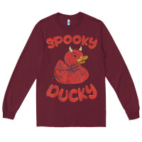 Burgundy spooky devil rubber duck halloween Long Sleeve Tee - longCreatives