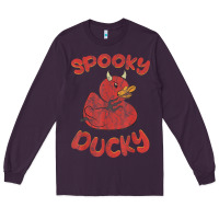 Plum spooky devil rubber duck halloween Long Sleeve Tee - longCreatives