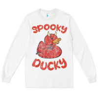 White spooky devil rubber duck halloween Long Sleeve Tee - longCreatives