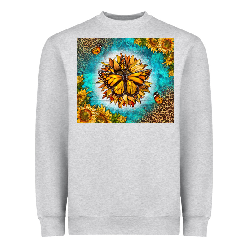 Monarch Butterfly Sunflower Heavyweight Sweatshirt by LillyAllenDesigns | Teevron