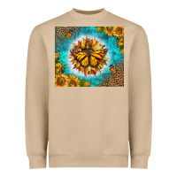 Mushroom Monarch Butterfly Sunflower Heavyweight Sweatshirt - LillyAllenDesigns