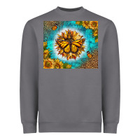 Storm Monarch Butterfly Sunflower Heavyweight Sweatshirt - LillyAllenDesigns