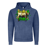 Vintage Denim St. Patrick's Day Cow Vintage Hoodie - HowdyJamesFarm