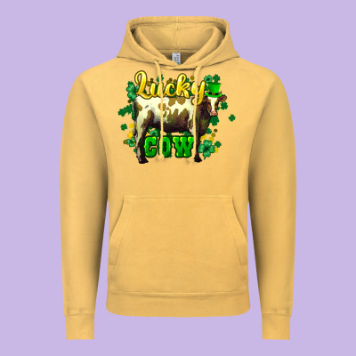 St. Patrick's Day Cow Vintage Hoodie Designed By Howdyjamesfarm