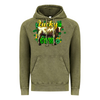 Vintage Olive St. Patrick's Day Cow Vintage Hoodie - HowdyJamesFarm