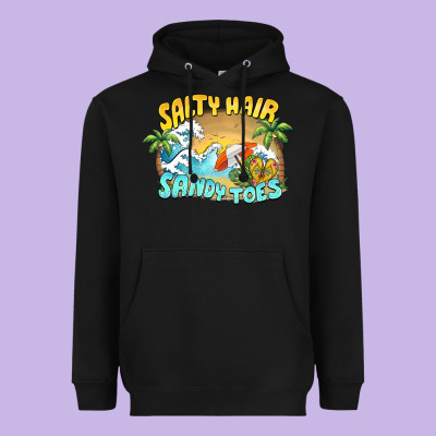 Salty Hair Sandy Toes Summer Heavyweight Hoodie Designed By Barkaloodesign