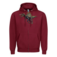 Burgundy spinosaurus Zipper Hoodie - Artiststas