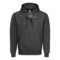 Charcoal Heather spinosaurus Zipper Hoodie - Artiststas