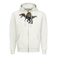 Oatmeal Heather spinosaurus Zipper Hoodie - Artiststas