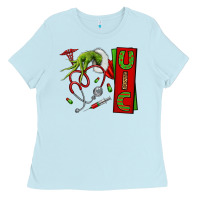 Baby Blue Christmas Character Ladies Tee - NancyCooperArtShop
