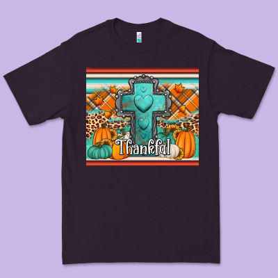 Fall Thankfull Cross Premium Tee Designed By Jasminsmagicworld
