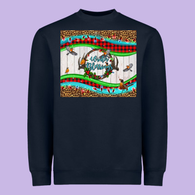 Winter Blessings Leopard Heavyweight Sweatshirt Designed By Lillyallendesigns
