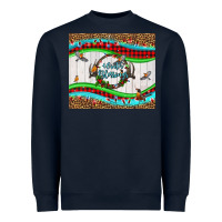 Navy winter blessings leopard Heavyweight Sweatshirt - LillyAllenDesigns