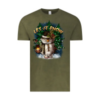 Vintage Olive let it snow Vintage Tee - CowGirlArtShop