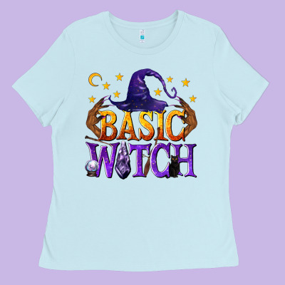Basic Witch Ladies Tee Designed By Texasbilliewilder