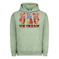 Pigment Oil Green floral ice cream Urban Hoodie - AdoDesignShop