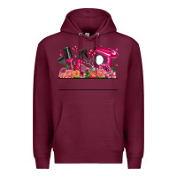 Burgundy Hair Stylist Your Textt Premium Hoodie - CowhideDigitalArt