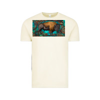 Bison With Leopard And Turquoise Vintage Tee | Teevron