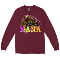 Burgundy football nana Long Sleeve Tee - OliviaCreatesArt