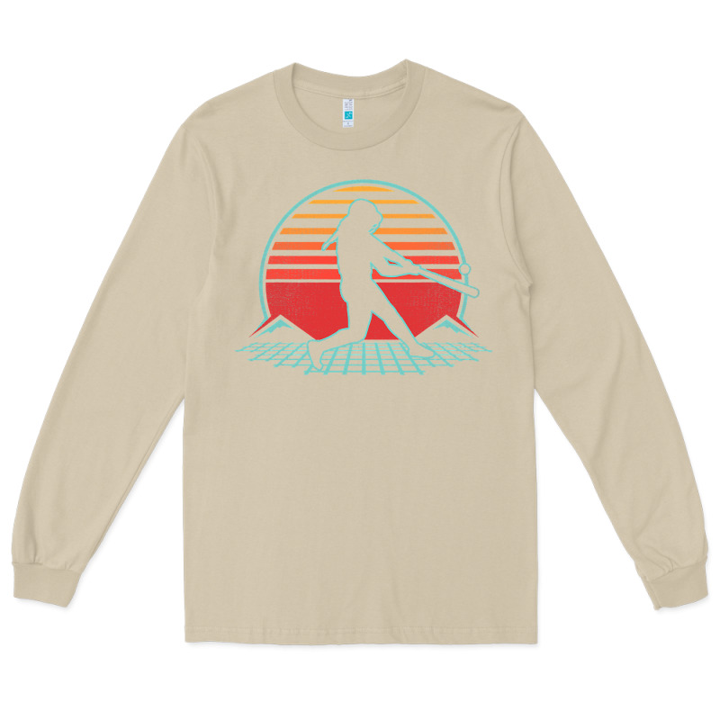 Softball Retro Vintage 80s Style Player Gift Long Sleeve Tee by longCreatives | Teevron