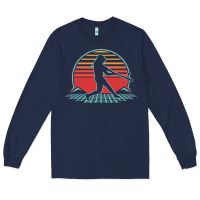 Navy Softball Retro Vintage 80s Style Player Gift Long Sleeve Tee - longCreatives