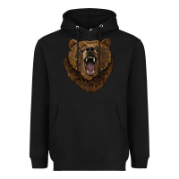 Black bear head Heavyweight Hoodie - BarkalooDesign