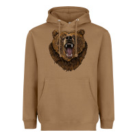 Toasted Coconut bear head Heavyweight Hoodie - BarkalooDesign