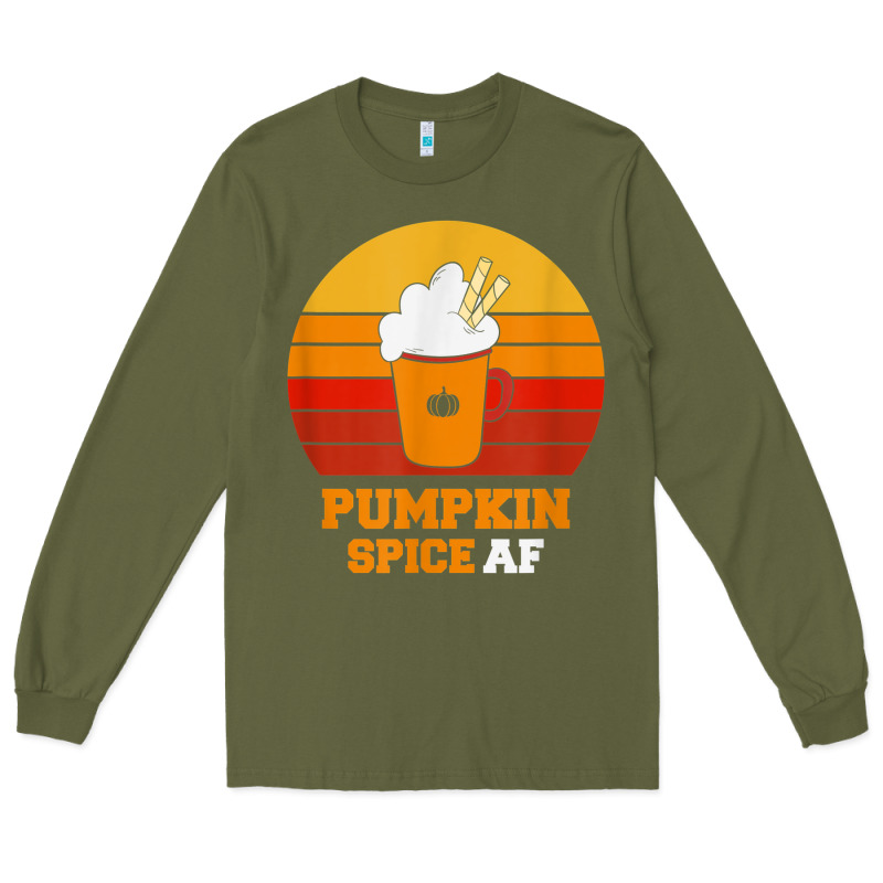 Pumpkin Spice Af Retro Vintage Background Happy Halloween Long Sleeve Tee by longCreatives | Teevron