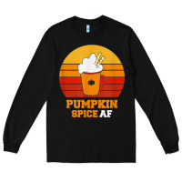 Black pumpkin spice af retro vintage background happy halloween Long Sleeve Tee - longCreatives