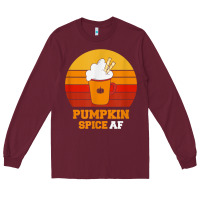 Burgundy pumpkin spice af retro vintage background happy halloween Long Sleeve Tee - longCreatives