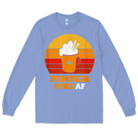 Colony Blue pumpkin spice af retro vintage background happy halloween Long Sleeve Tee - longCreatives