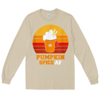 Mushroom pumpkin spice af retro vintage background happy halloween Long Sleeve Tee - longCreatives