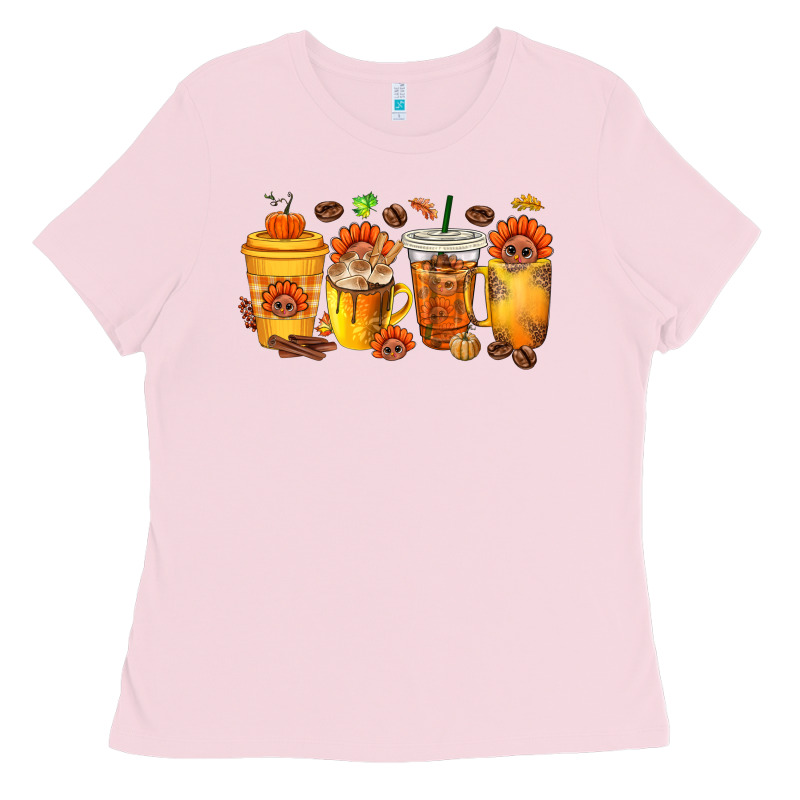 Thanksgiving Coffee Cups Ladies Tee by texasbilliewilder | Teevron