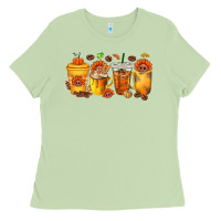 Matcha Thanksgiving Coffee Cups Ladies Tee - texasbilliewilder