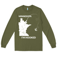 Army Green MN Minnesota Fishing T Gift for Fishermen and Anglers Long Sleeve Tee - longCreatives