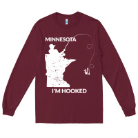 Burgundy MN Minnesota Fishing T Gift for Fishermen and Anglers Long Sleeve Tee - longCreatives